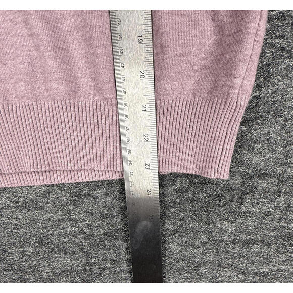 Milano Sweater Pullover Women M Medium Pink Knit Collared Long Sleeve Rhinestone - Picture 6 of 7